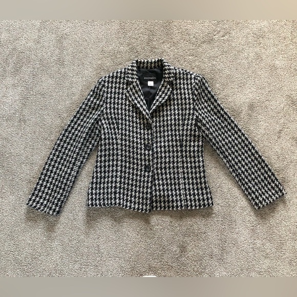 Requirements tweed Houndstooth blazer size 12 polyester wool blend workwear - Picture 10 of 11